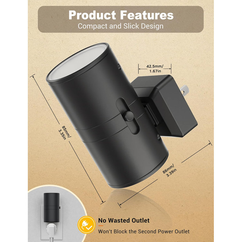 Night Light Amber Nightlight Dimmable Night Light Light Sensor Yellow Nightlight 0 100LM Sleep Light For Kids Soft Warm Light For Bedroom Bathroom 2 Pack