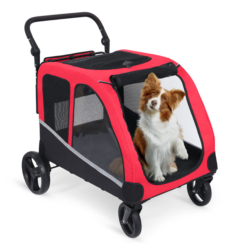 Stroller for Large Dogs, Extra Large Pet Stroller for Medium 2 Dogs, Dog Wagon, Dog Carriage, Foldable Design, Adjustable Handle