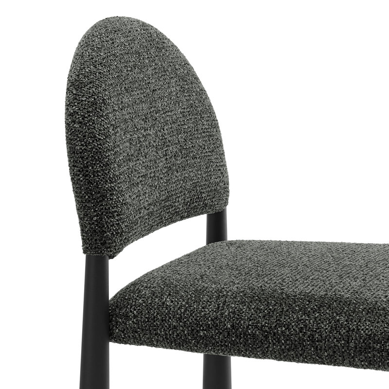 Hayley Upholstered Fabric Counter Stool, Black, Anthracite
