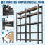 Ensemble de 2 tablettes de rangement en métal noir robuste à 5 niveaux avec capacité de 2000 lb, support utilitaire en acier réglable pour le garage, le sous-sol ou l'entrepôt