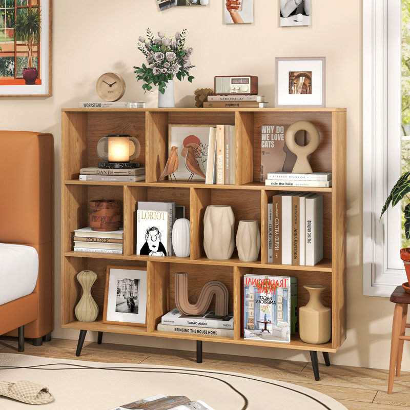 107cm H Metal Standard Bookcase, Yellow, (10 Shelves) 107cm H x 120cm W x 24cm D