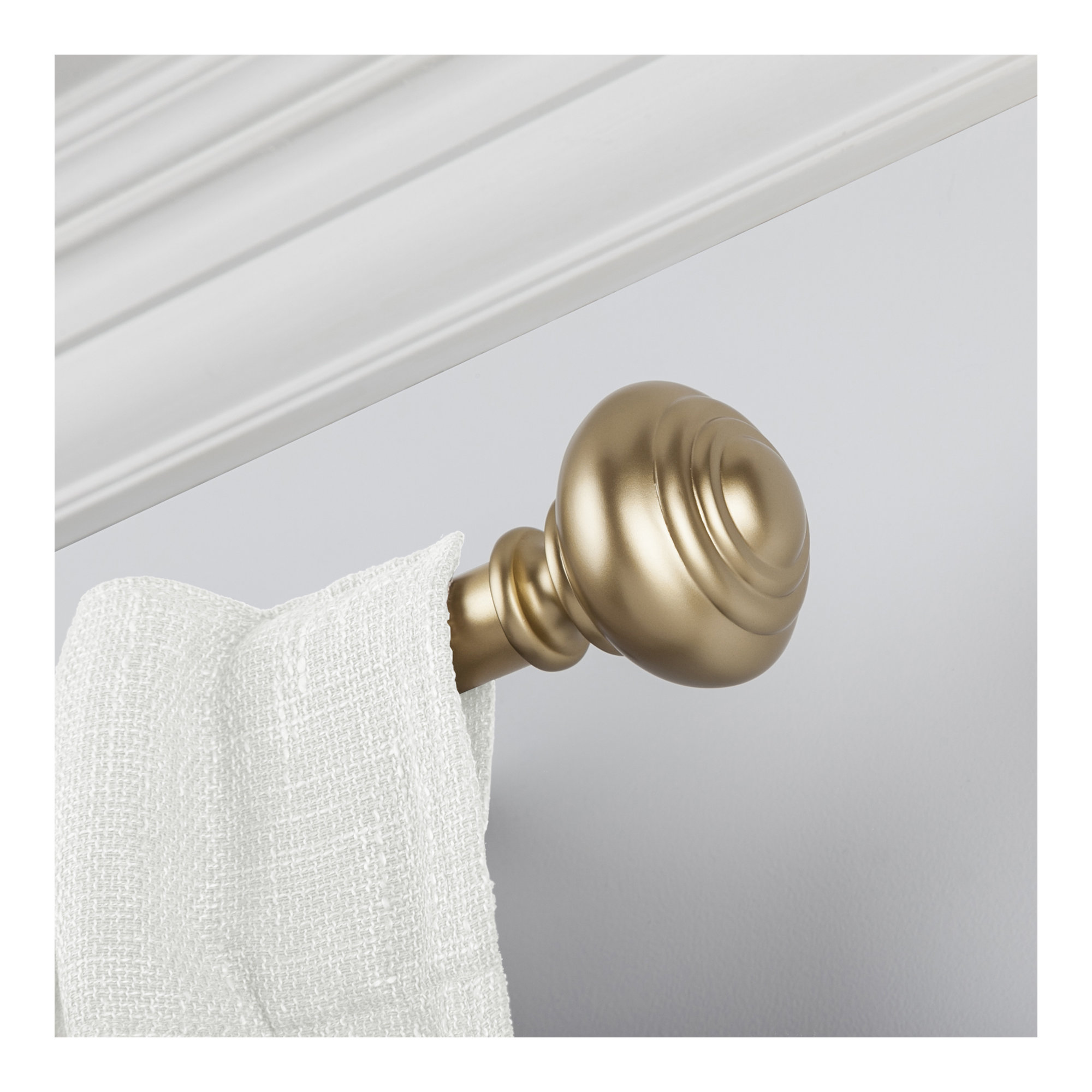 Taylor Single Curtain Rod, 72" - 144", Golden Brass