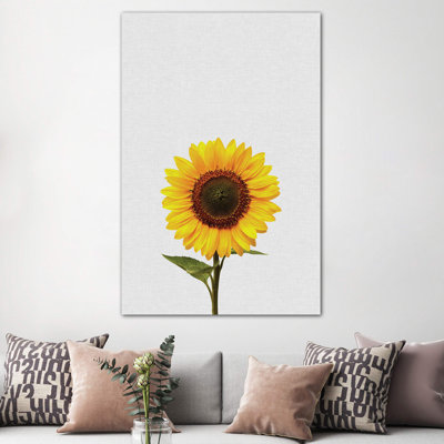Sunflower 1 Piece Wrapped Canvas Wall Art