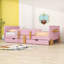 Lit plateforme avec tiroirs de rangement, garde-corps, tablette et crochets-1414244703-1414244700