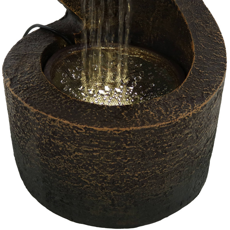 Winding Modern Falls Polyresin Tabletop Fountain