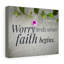 Faith Begins Grey - Wrapped Canvas Print