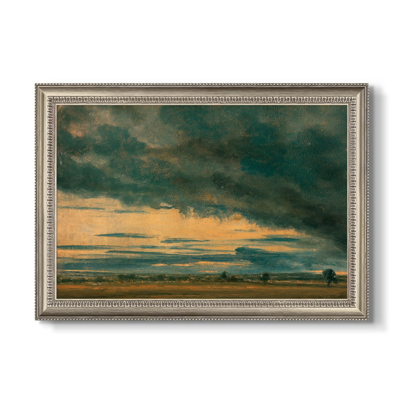 Étude des nuages, c. 1821 - John Constable - Toile encadrée sur mesure, 16x22 INNER SIZE, Framed Canvas, Beaded Pewter Satin