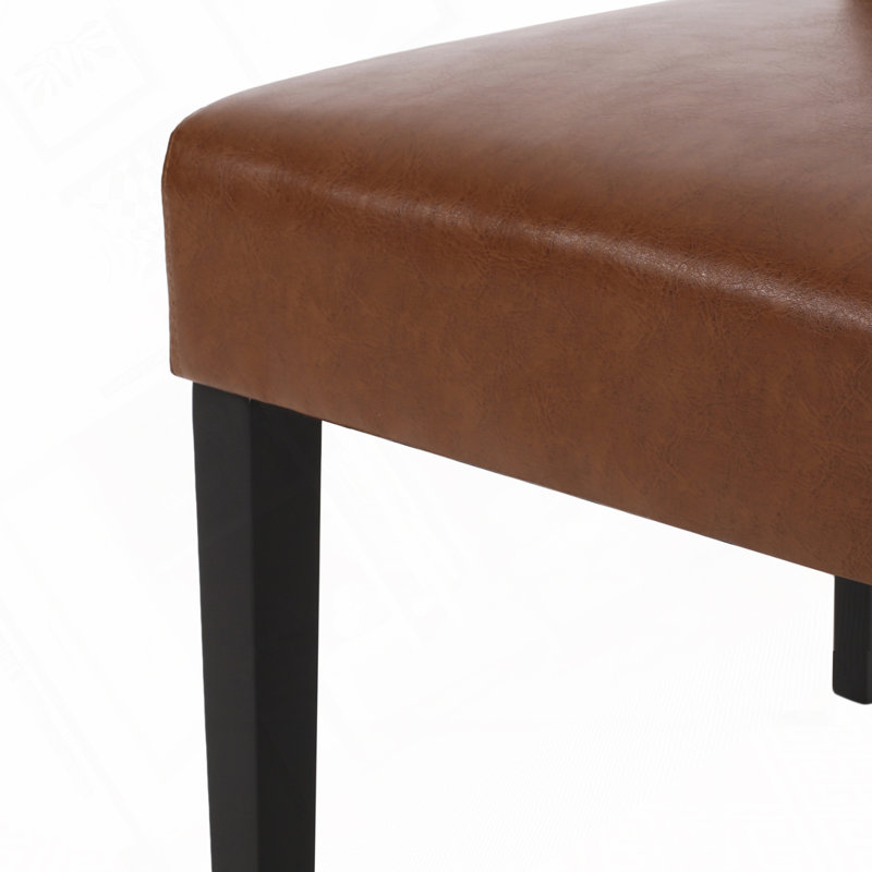 Chaise rembourrée touffetée, Marron clair