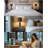 Set of 2, 27.75" Modern Table Lamps Included 1pcs Watt Metre Power Metre Plug with Energy Usage Monitor with 8 Display Modes and Overload Protection, Lamp with Leopard Glass Nightlight, USB A+C