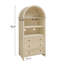 Garde-manger arqué, armoires de rangement en bois de style campagne moderne, armoire de rangement arquée avec tablettes réglables, armoire polyvalente pour la cuisine, la salle à manger et le salon