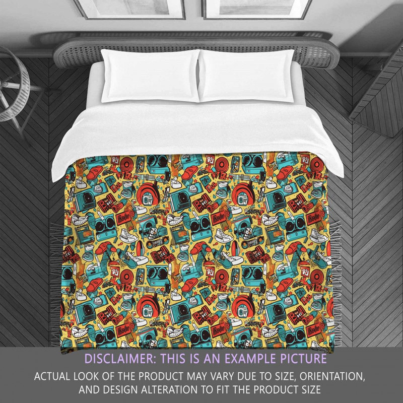 Hiphop Styles Blue Comforter, Twin Comforter