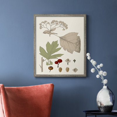Feuilles et baies sur toile de qualité supérieure - prêt à accrocher