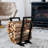22-Inch V-Shape Adjustable Firewood Rack - Durable Iron, Rust-Resistant, High Capacity