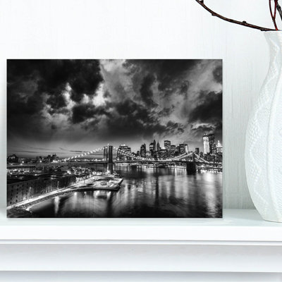 « Amazing Night in New York City Cityscape », reproduction de photo sur toile tendue
