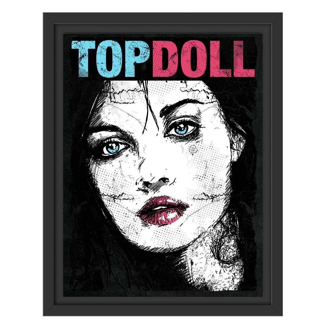 Gerahmtes Wandbild Top doll Schwarz