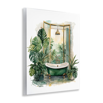 Bathtub in Tropical Oasis Wall Plaque, design by Lettered and Lined