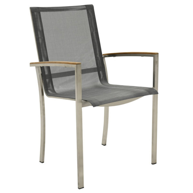 Avanti Outdoor 3 - Piece Teak Stainless Steel Bistro Set, 2