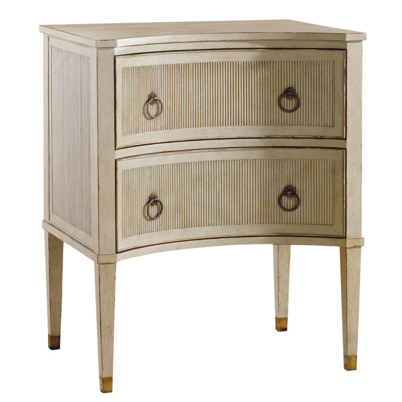 Commode 2 tiroirs Gustavian, Gris antique
