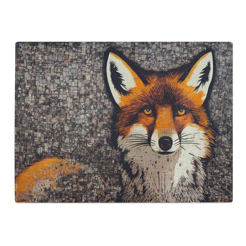 Cracking Fox  Glass Chopping Board