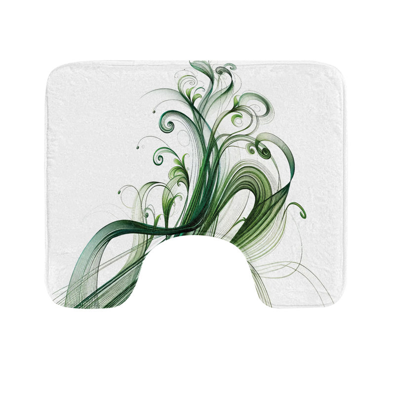 Tapis vert pour salle de bain en U vert émeraude sarcelle 20 po