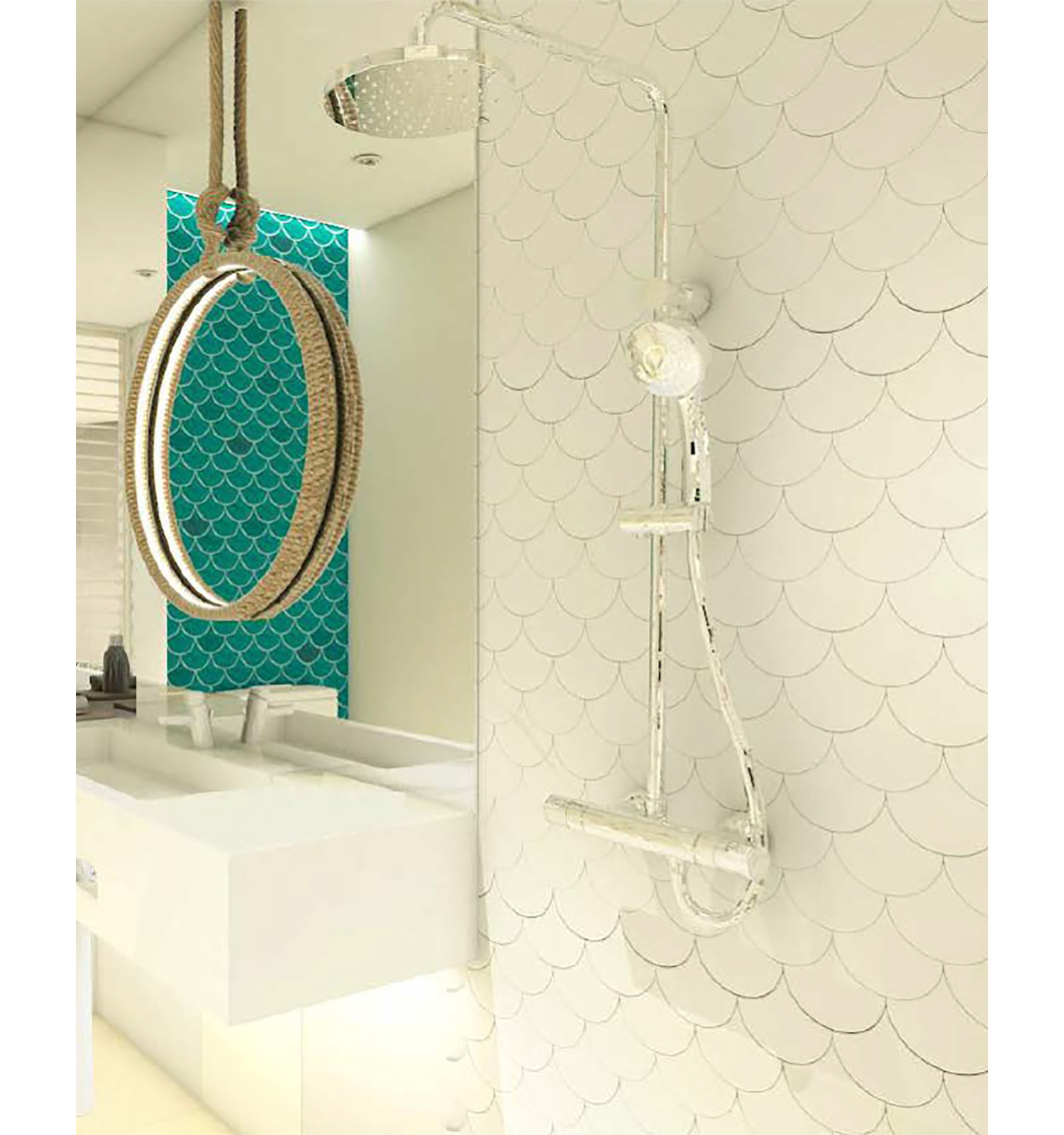5" x 5" Ceramic Wall Tile, Sea Pearl