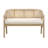 Solenne Mid-Century Modern Solid Wood & Cane Upholstered Loveseat with Curved Frame-124279736