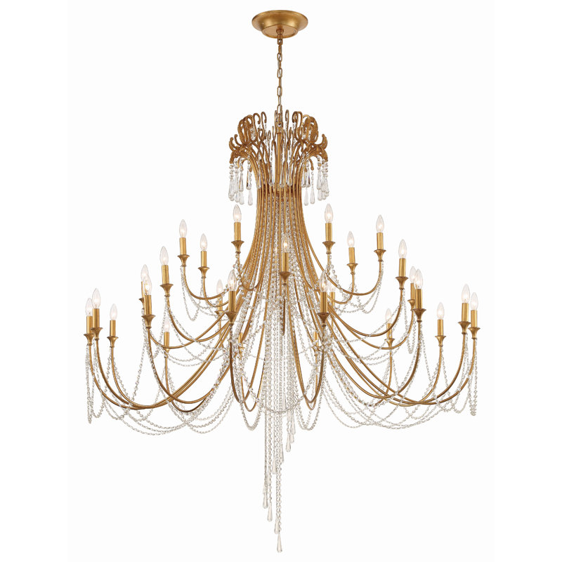 Storrs 28 - Light Dimmable Classic / Traditional Chandelier, Gold
