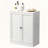 34.6 White Metal Pantry Cabinet with Adjustable Shelves