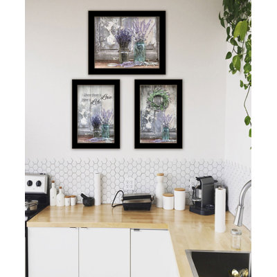 "Abundance Of Beauty", ensemble de 3 vignettes murales pour le salon, décoration intérieure par Lori Deiter