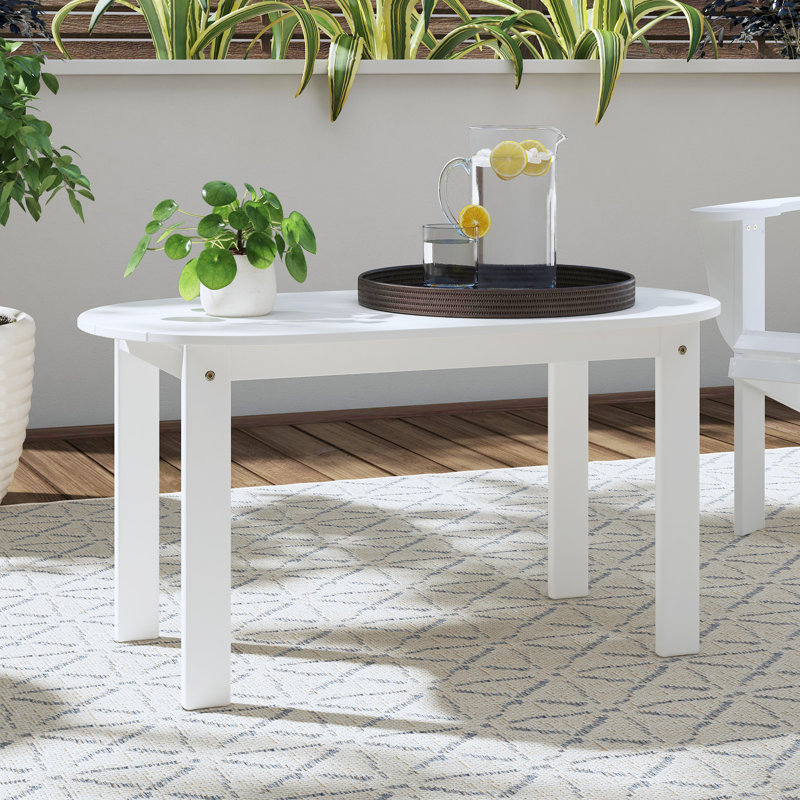 Langport Rectangular Acacia Outdoor Coffee Table, White