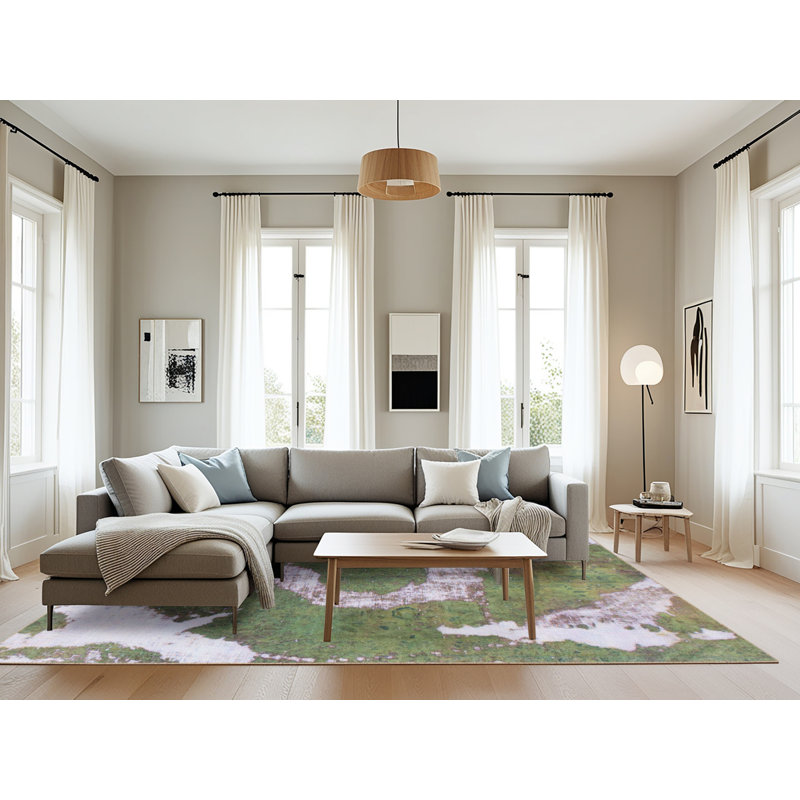 Tapis décoratif multicolore à motif abstrait, Rectangle 8 pi x 12 pi
