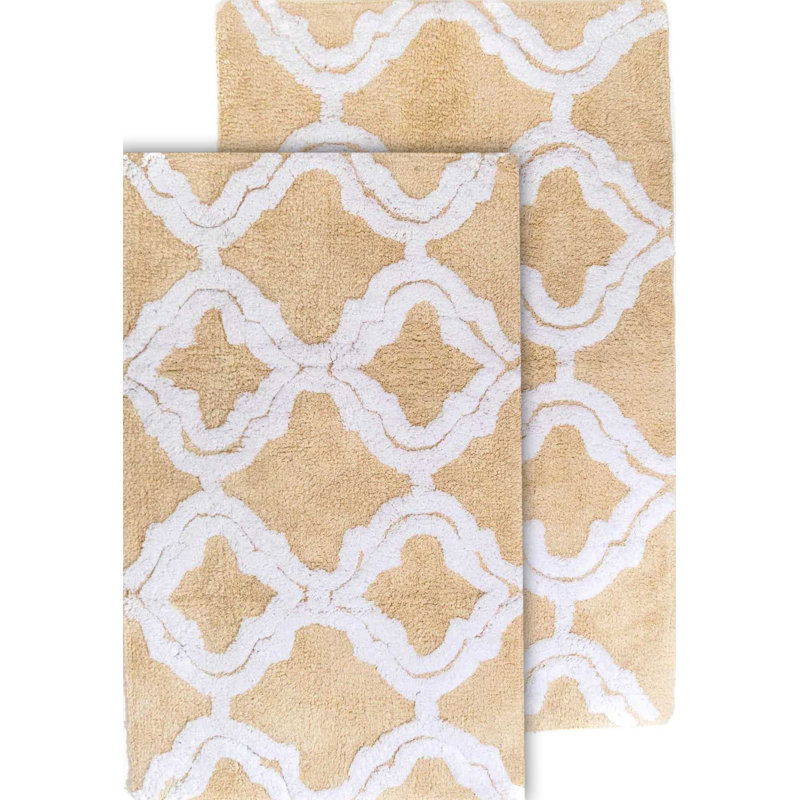 Elar Cotton Blend Non-Slip Bath Rug, Straw
