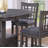 Contemporary Dining Room Counter Height 5pc Dining Set Round Table w Leaf And 4x Side Chairs Solid wood-896437917-896437918