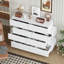 Armoire de rangement moderne à 8 tiroirs avec conception étagée - Organisateur blanc ultrabrillant