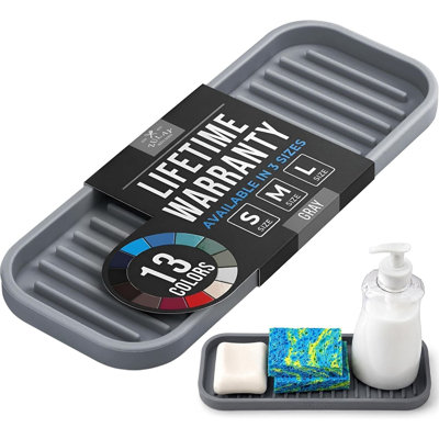 Porte-éponge pour évier de cuisine (9 x 3,5 po) Zulay Kitchen - Support pour évier polyvalent et polyvalent