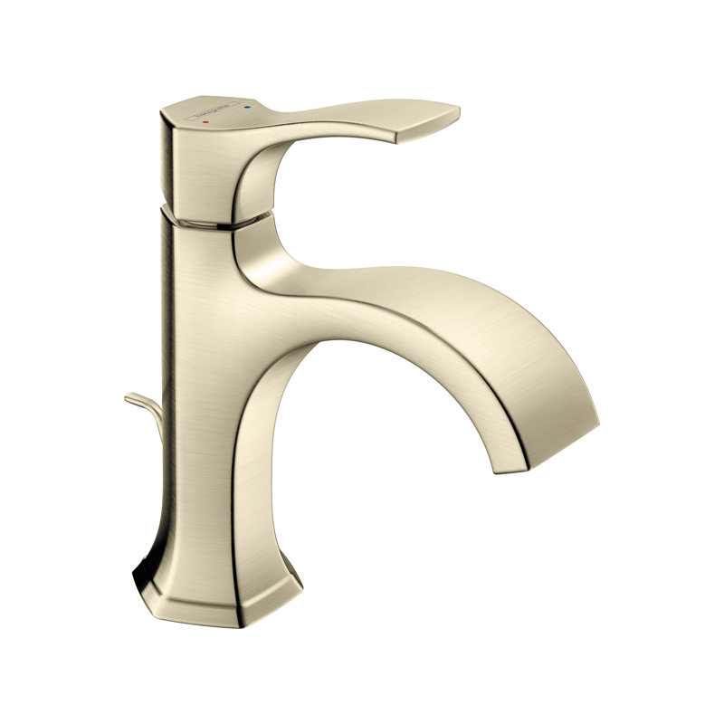 Locarno Single Hole Bathroom Faucet with Drain Assembly, Brushed Nickel