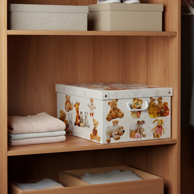 Boîte de rangement: 6 pièces - Animaux en peluche