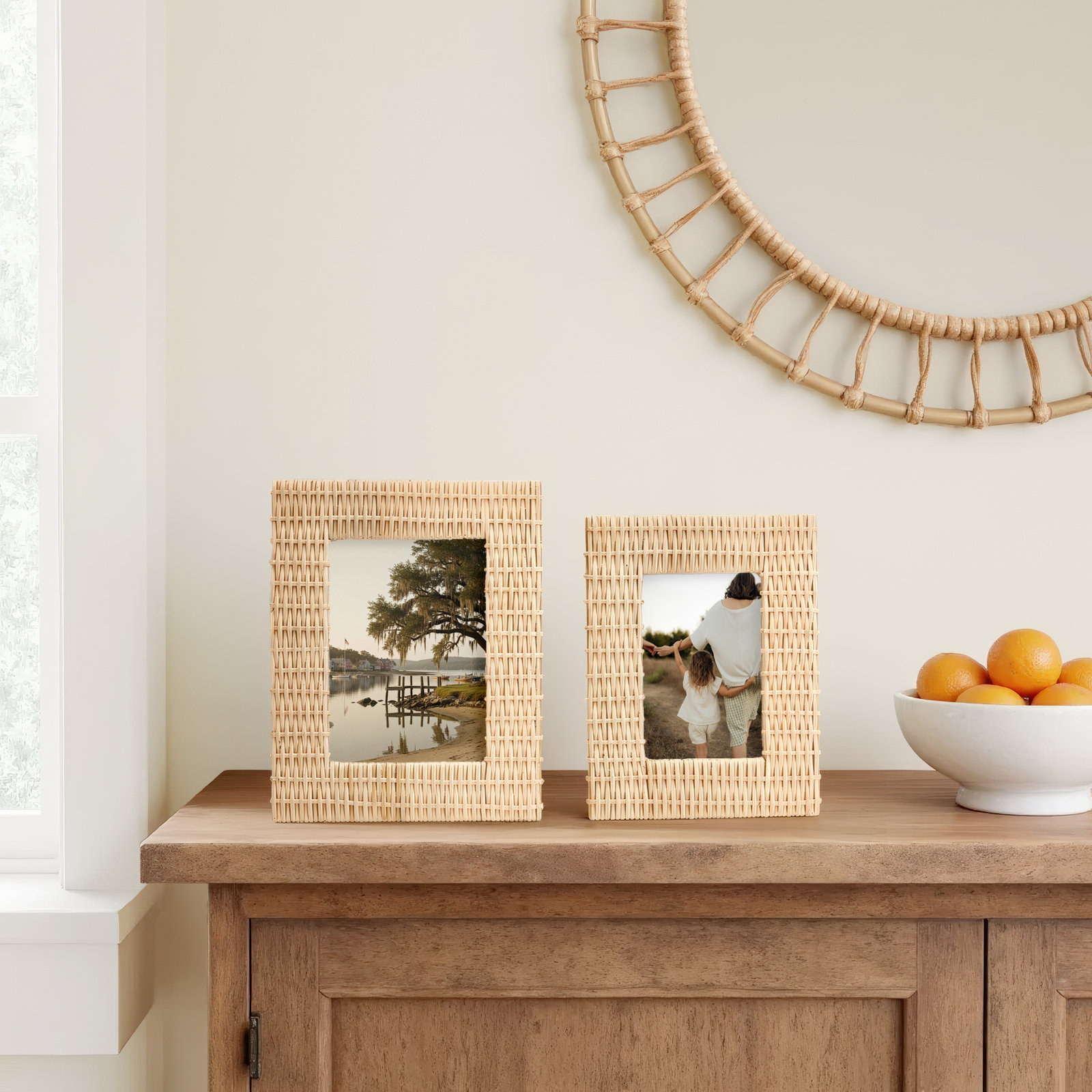 Criss Cross Weave Set Of 2 Photo Frame