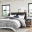 Édredon 100% coton - gris avec capitonnage en chenille double / grand lavable à la machine moderne chic 2 taies assorties imprimé botanique doux-121232289