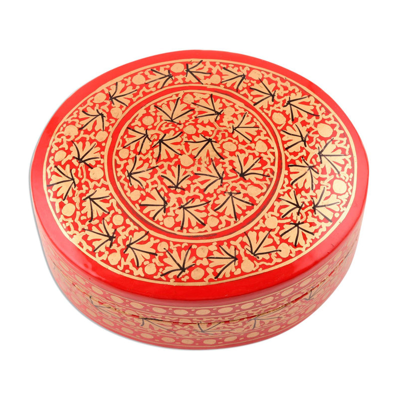 Boîte décorative vermillon Kashmir