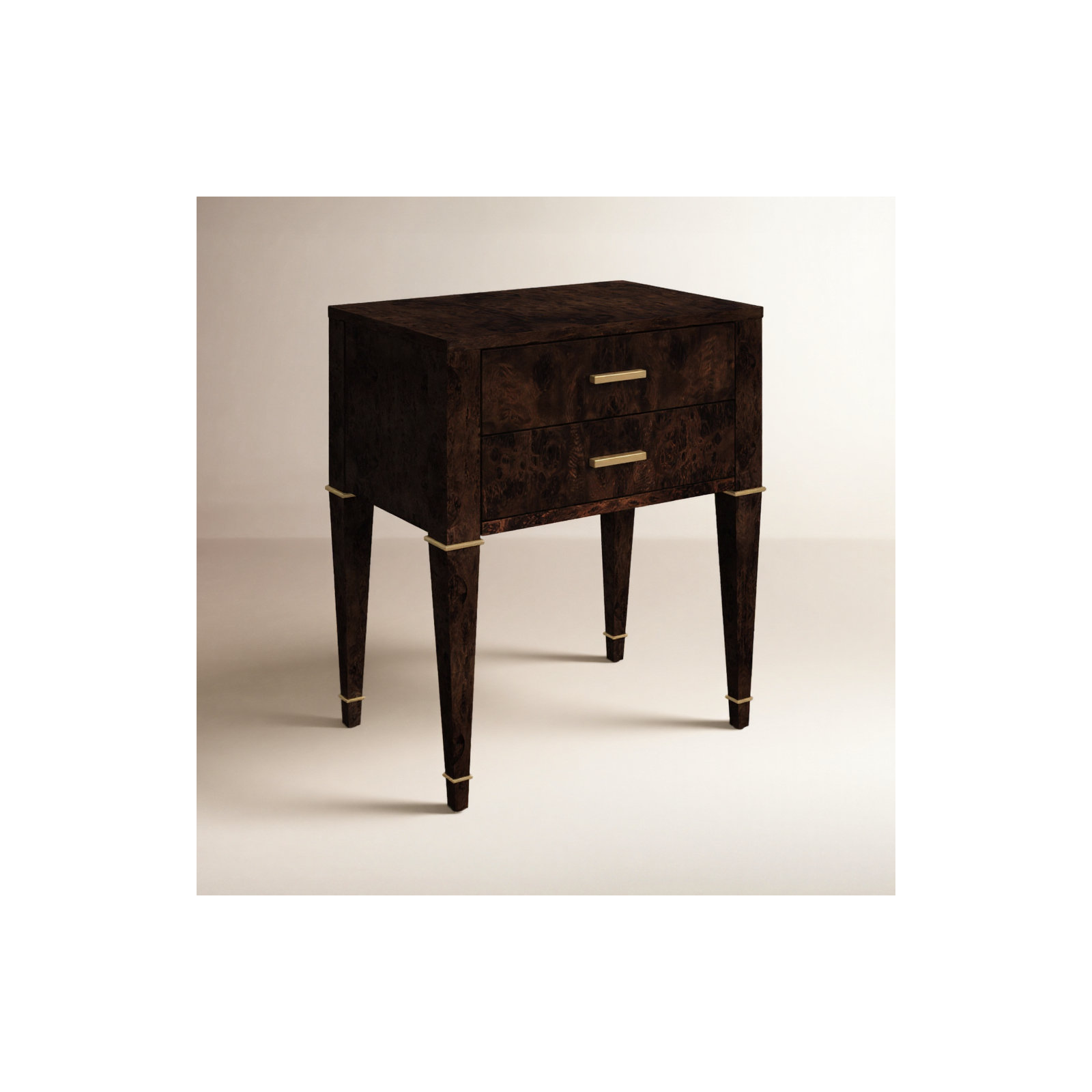 Mazekine 2 - Drawer Nightstand, Dark Burl