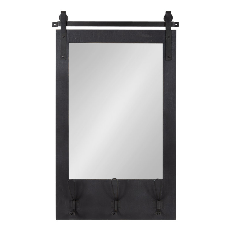 Dayanah Mirror with Hooks, Black