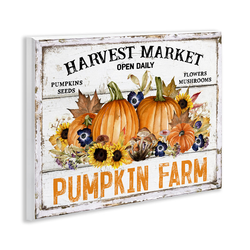 «Pumpkin Farm with Sunflowers», art de la giclée encadrée par Creatif Belle