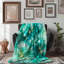 Couverture de sherpa de qualité supérieure Aqua Floral Symphony - 1 pièce-97879199