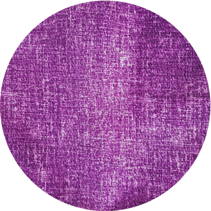 Tapis violet tissé à la machine, Rond 3 pi