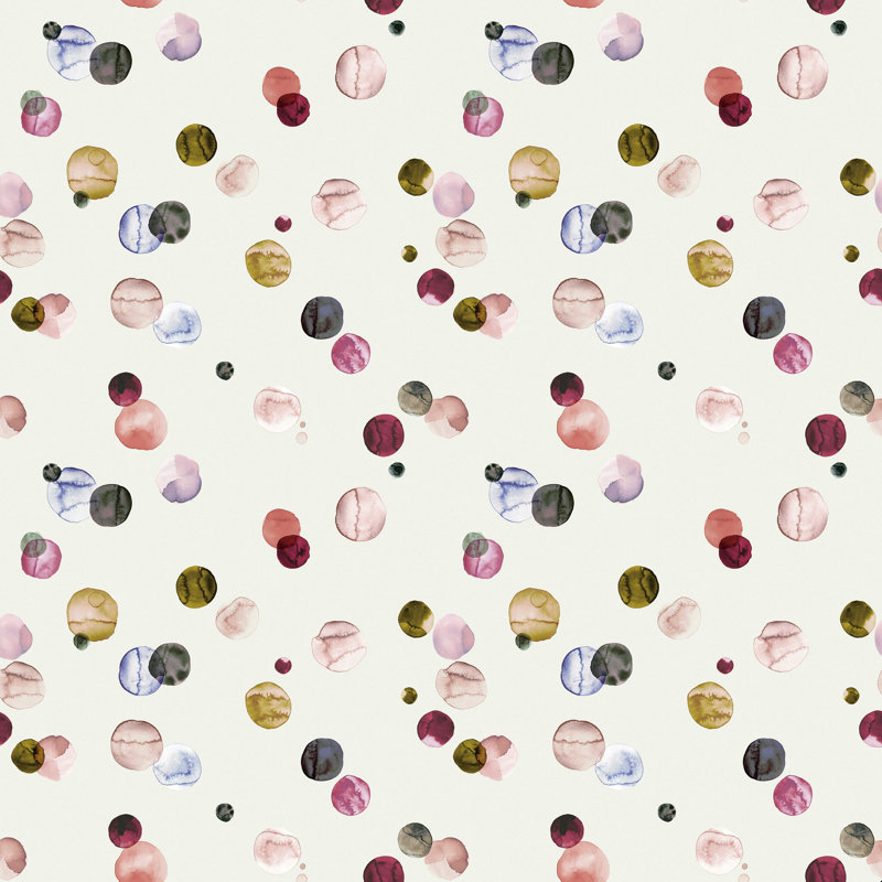 Aquarelle à pois Ninola, H 12 po x l 12 po