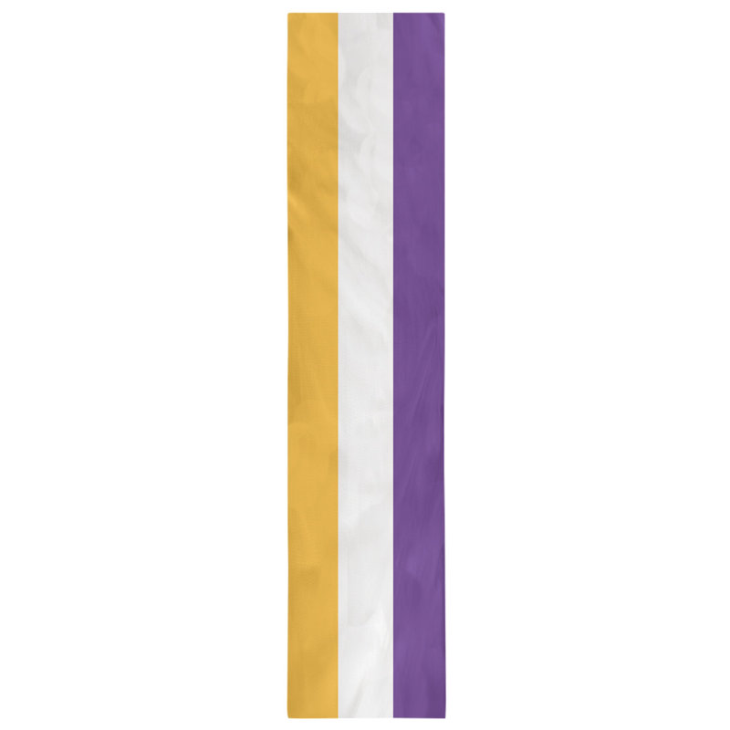 Los Angeles LA Basketball Table Runner, Gold/White/Purple, 90" L x 16" W, Poly Twill