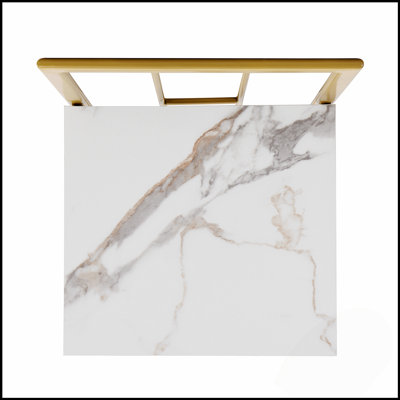 Ensemble de table de salle à manger moderne en faux marbre 7 pièces avec table compacte de 55 pouces et chaises confortables pour une salle à manger élégante