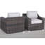 Chaises de patio entièrement assemblées avec une structure en aluminium thermolaqué, tissées à la main et des housses de coussin d'eau amovibles Résistance 2 Design moderne, composition, coussins lavables à la machine