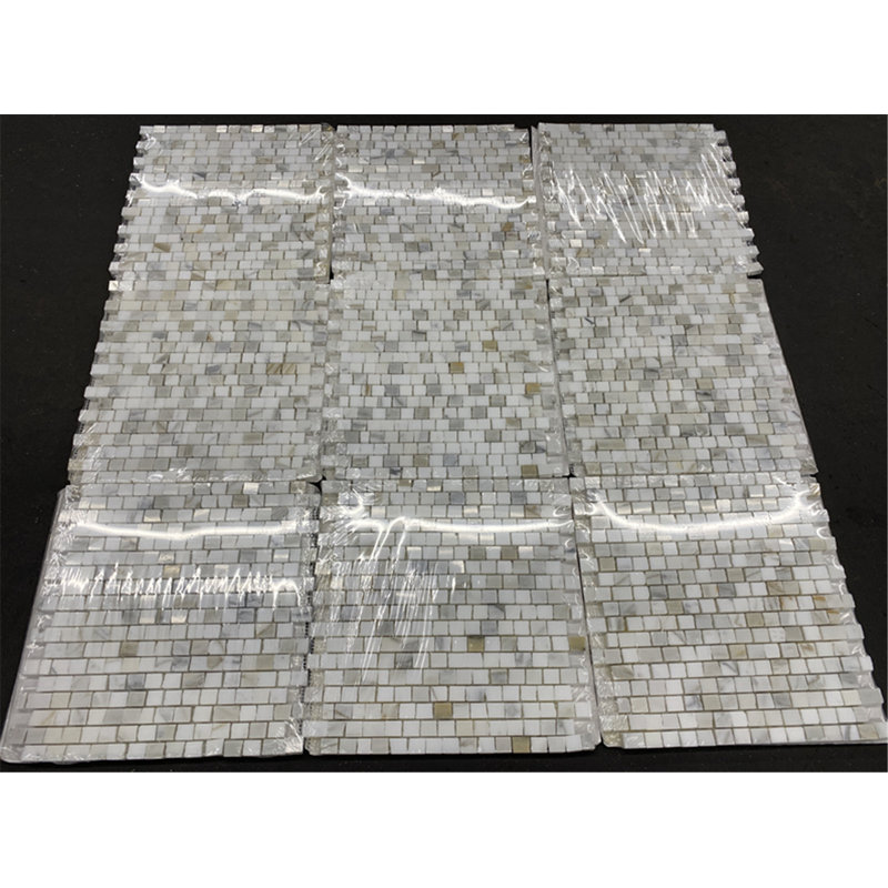 12 in. x 11 in. Marble Tile, White/Beige